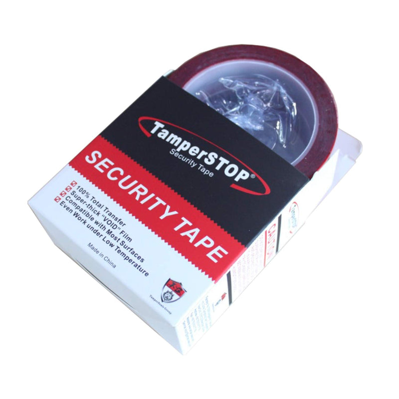 2 Rolls Precut Total Transfer Tamper Evident Warranty Void Security Seal Tapes for Evidence Box & Envelopes, Shipment, Mail, Door, and More (1 in x 55 Yards x 2 mil, Easy-to-Tear, Red – TamperSTOP)