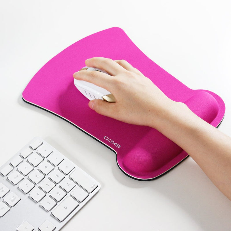 Pink Cute Mouse Pad Computer Office Mousepads with Wrist Support Rest EXCOVIP Keyboard pad, Non-Slip Rubber Base for Laptop Desktop A-pink rest pad