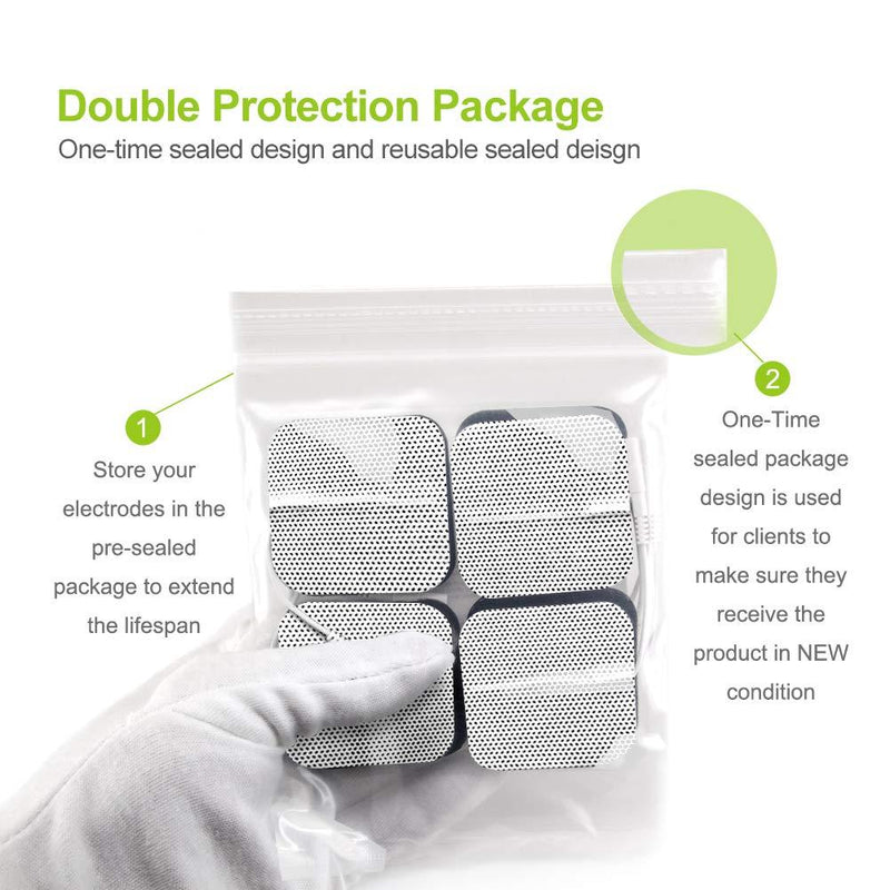 AUVON TENS Unit Pads Electrode Patches with Upgraded Self-Stick Performance and Non-Irritating Design for Electrotherapy A-White