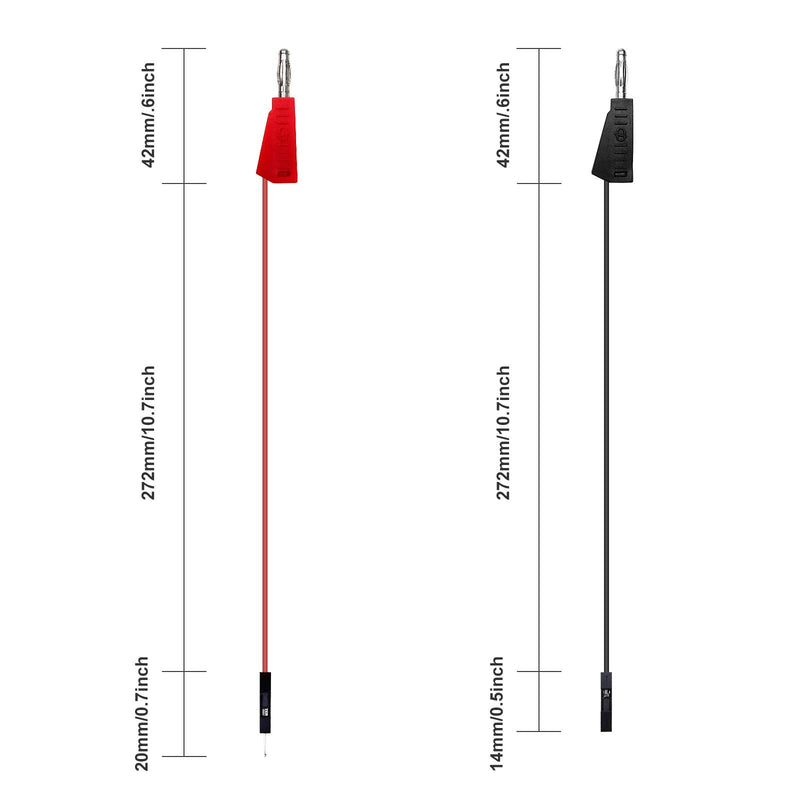 Goupchn Stackable Banana Plug to Breadboard Female Jumper Wires Soft Flexible Silicone Test Leads for Electrical Testing P1530