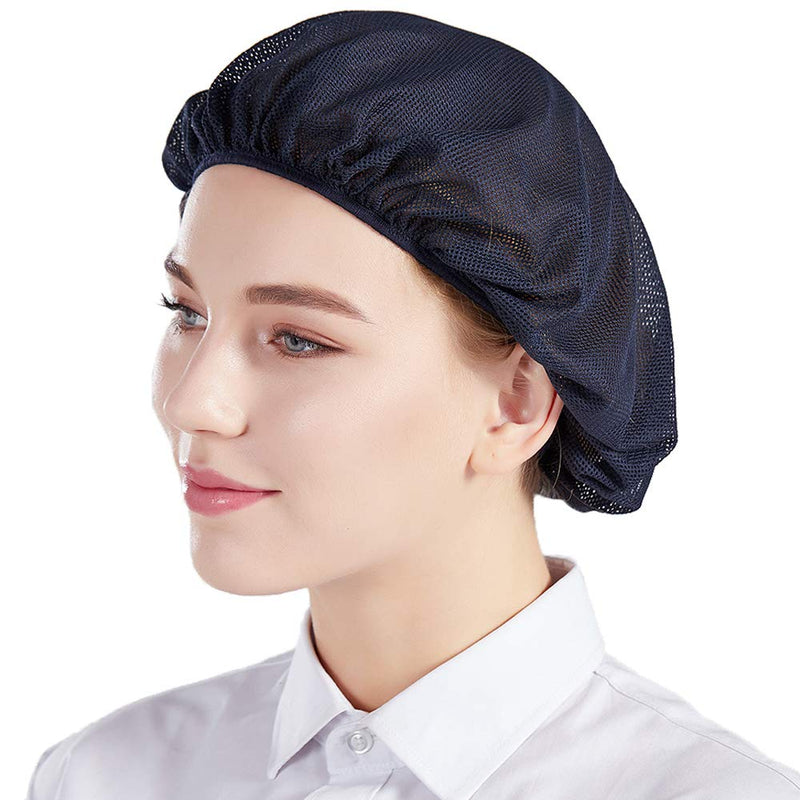 Nanxson Unisex Work Hat Hairnet Elastic Food Factory Workshop Breathable Washable Dust Cap CF9023 Navy Blue