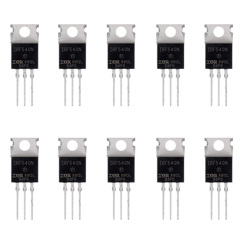 BOJACK IRF540 MOSFET Transistors IRF540N 33A 100V N-Channel Power MOSFET TO-220AB (Pack of 10 Pcs)