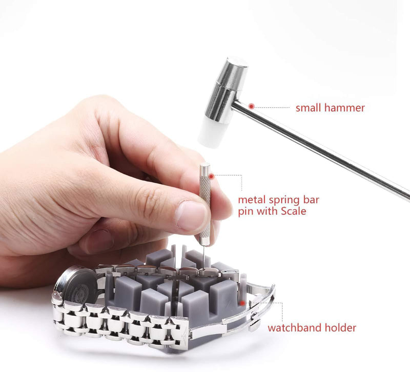 Watch Repair Kit, Eventronic Professional Spring Bar Tool Set Watch Band Link Pin Tool Set with Carrying Case Black