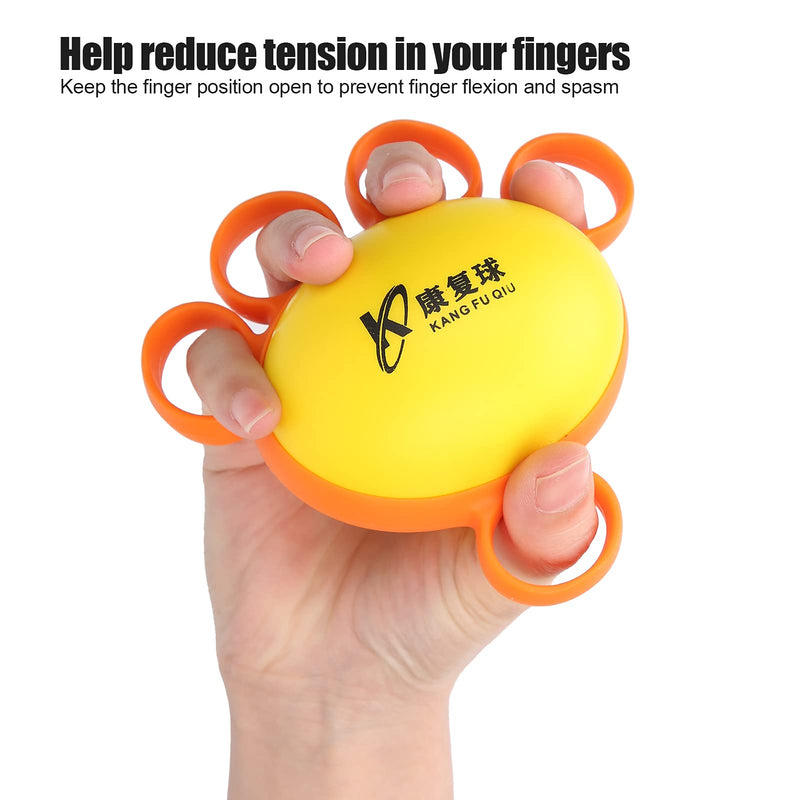 Finger Exercise Ball,Finger Spasm Hand Muscle Strength Fitness Training Squeeze Ball Finger Grip Strengthening Exercise(Orange) Orange