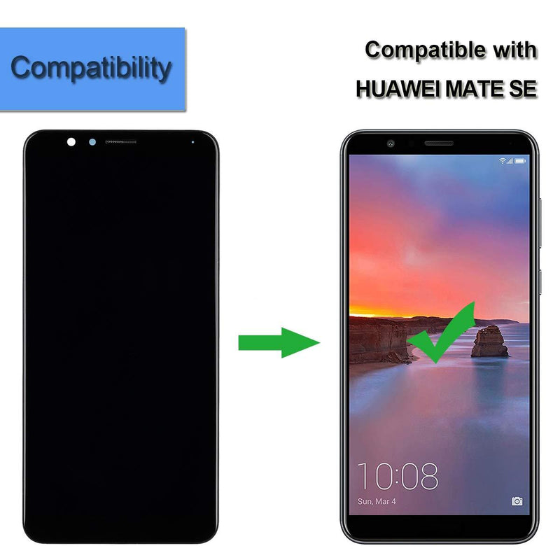 New LCD Display Compatible with Huawei Mate SE/Honor 7X BND-AL10 L21 L24 TL10 (Huawei Logo) Assembly digitizer Black Display with Frame+ Tools