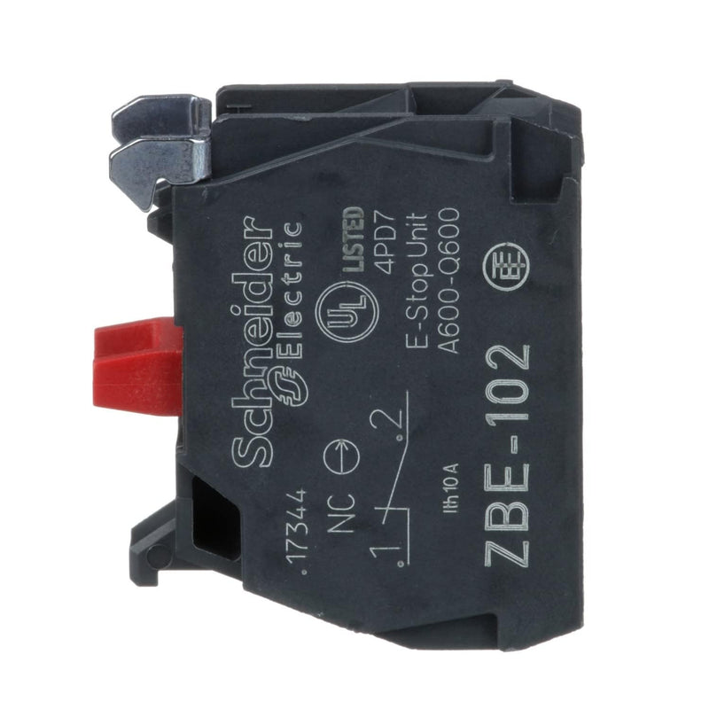 Schneider Electric | ZBE102 - Auxiliary switch block, ZBE 22mm, 1NC, QTY: 5
