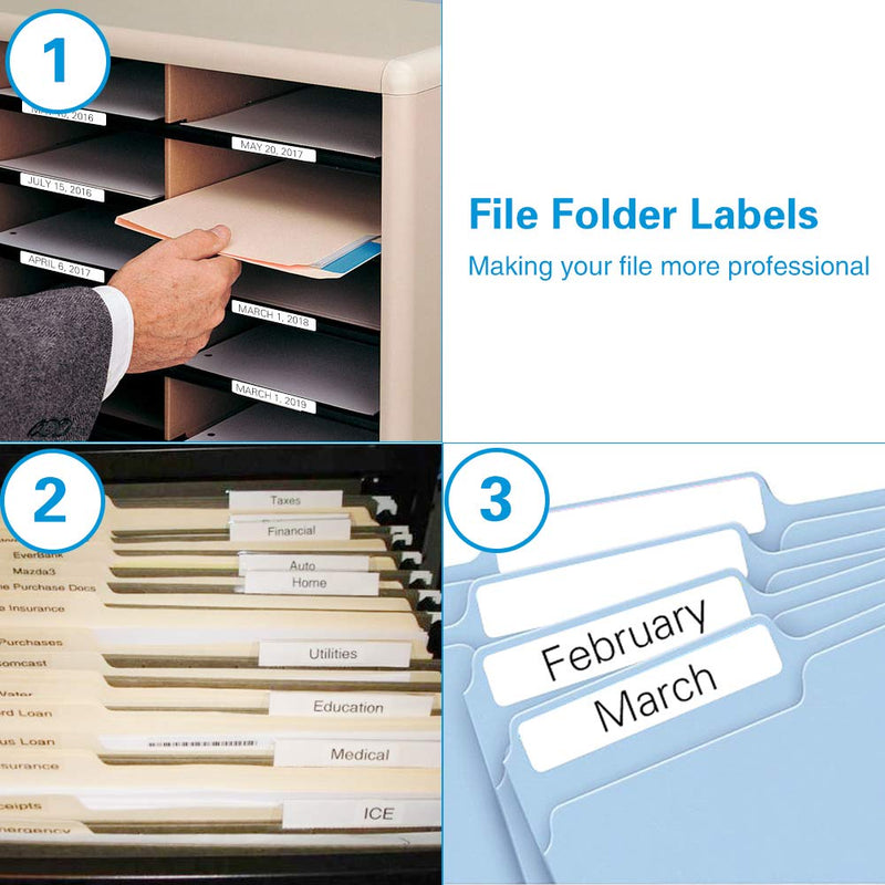 Labelife Compatible File Folder Labels Replacement for Dymo 30327 (30576) 9/16"x 3-7/16" LW Labels for Dymo LabelWriter 450, 450 Turbo, 450 Twin Turbo, 450 Duo, Dymo 4XL, 400 Printer, 6 Rolls