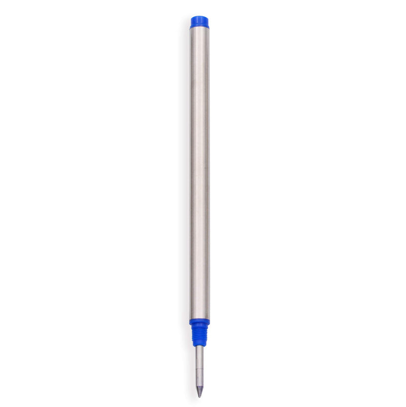 10 Pack Blue - Roller Pen Refills-Blue Color - Fit Capped Rollerball Pens, Bulk Packed(Medium Tip). 113mm (4.42”) x 6mm (0.24”)