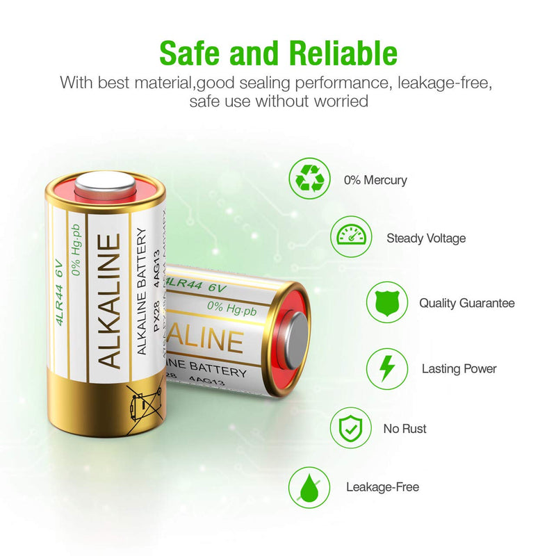 EBL 6 Volt Battery 4LR44 Dog Collar Batteries (10 Pack) 6V Alkaline Batteries 476A / PX28A / A544 / K28A / L1325