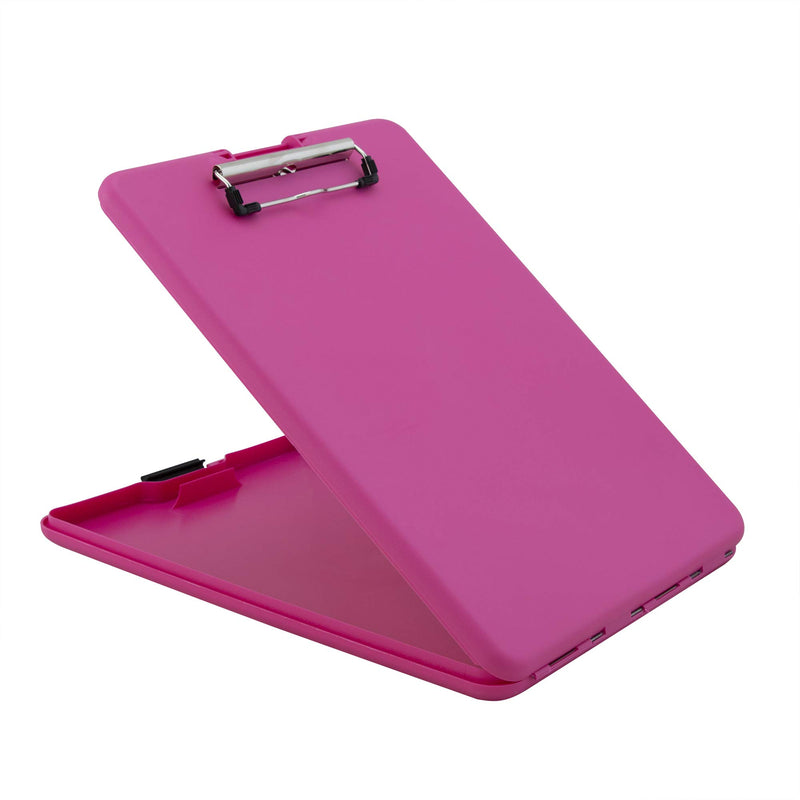 Saunders Pink SlimMate Plastic Storage Clipboard with Low Profile Clip - Portable Mobile Organizer for Home, Office, and Business Use (00835) Letter