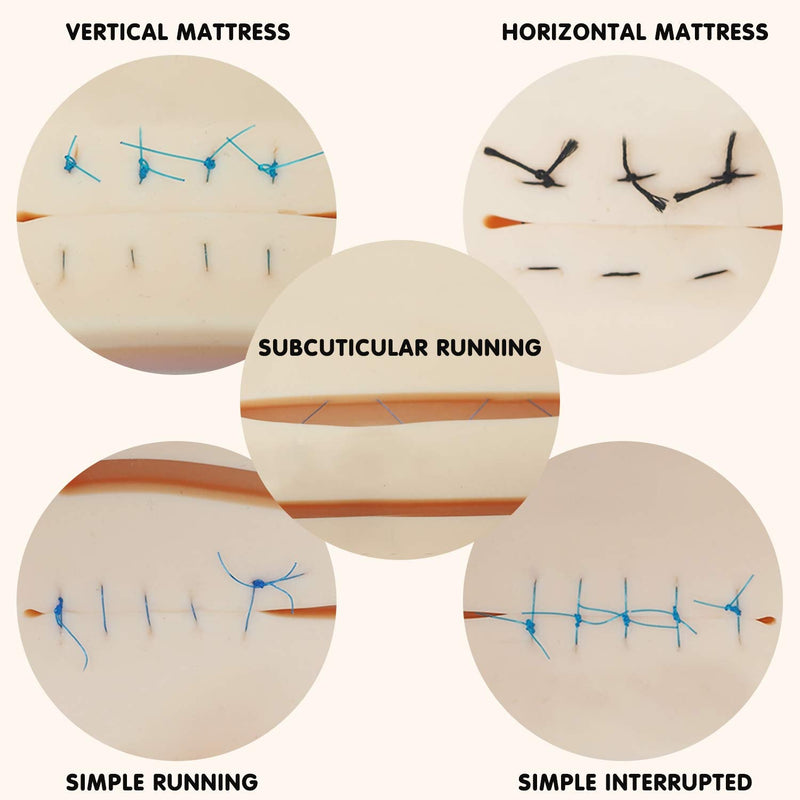 Medarchitect Suture Practice Kit (30 Pieces) for Medical Student Suture Training, Include Upgrade Suture Pad with 14 Pre-Cut Wounds, Suture Tools, Suture Thread & Needle (Complete Kit)