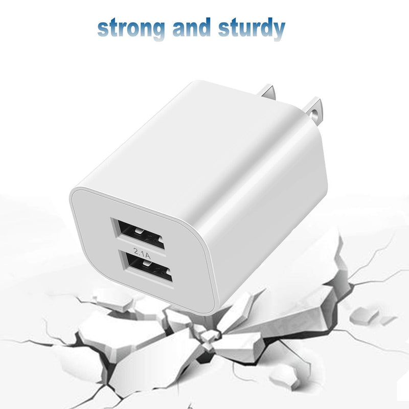 USB Wall Charger Block 2Pack Dual Port Cube Plug Power Charging Adapter Brick for Apple iPhone 11 Pro/XS Max/XR/X/8 Plus/7/6S/6/SE Box