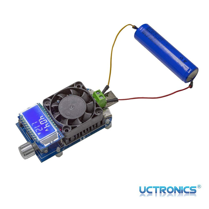 UCTRONICS Electronic USB Load Tester, Adjustable Discharge Resistor Module 35W, Test and Trigger QC2.0 QC3.0 AFC 9V FCP, Intelligent Temperature Control with Cooling Fan