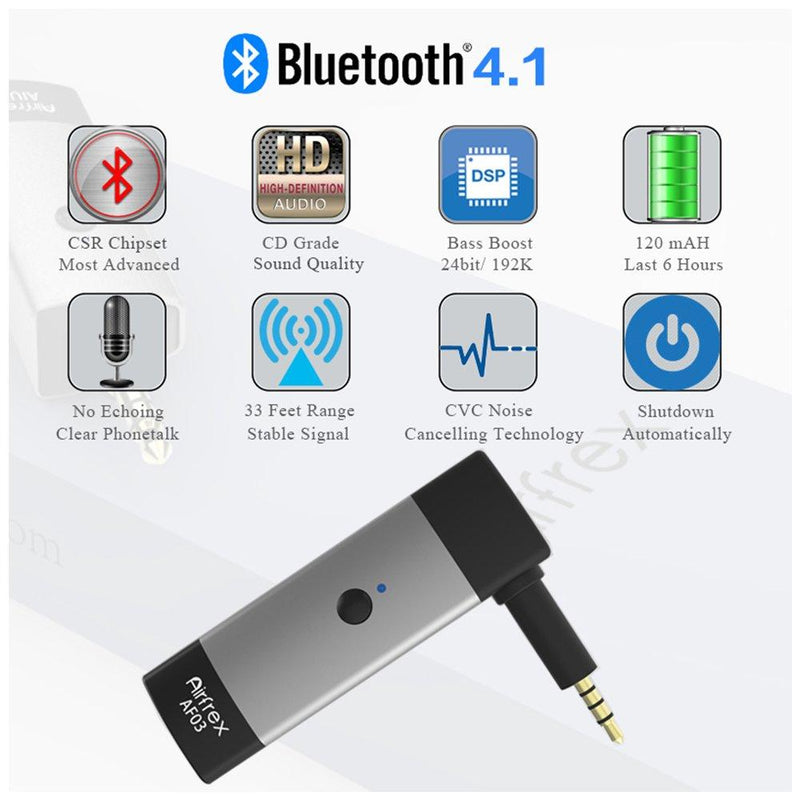 Airfrex Wireless Bluetooth Adapter Compatible with Bose QC3 ( QuietComfort 3 ) Headphone