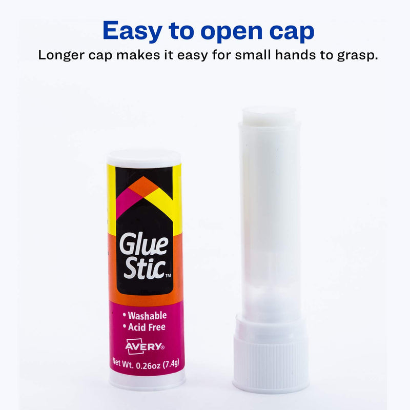 Avery Glue Stick White, Washable, Nontoxic, 0.26 oz. Permanent Glue Stic, 3pk (00164) 3 Pack