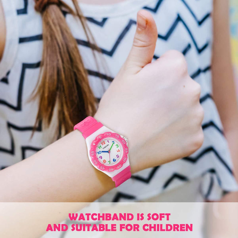CakCity Kids Watch Waterproof Cute Cartoon Analog Girls Boys Wrist Watch for Little Child Time Teacher for Children 3-10 Year ROSERED