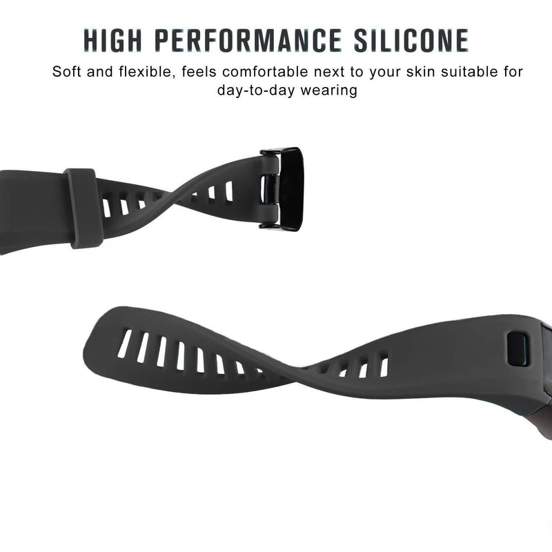 Wizvv Compatible Bands Replacement for Garmin Vivosmart HR, With Metal Buckle Fitness Wristband Strap (8 Colors) Black Regular