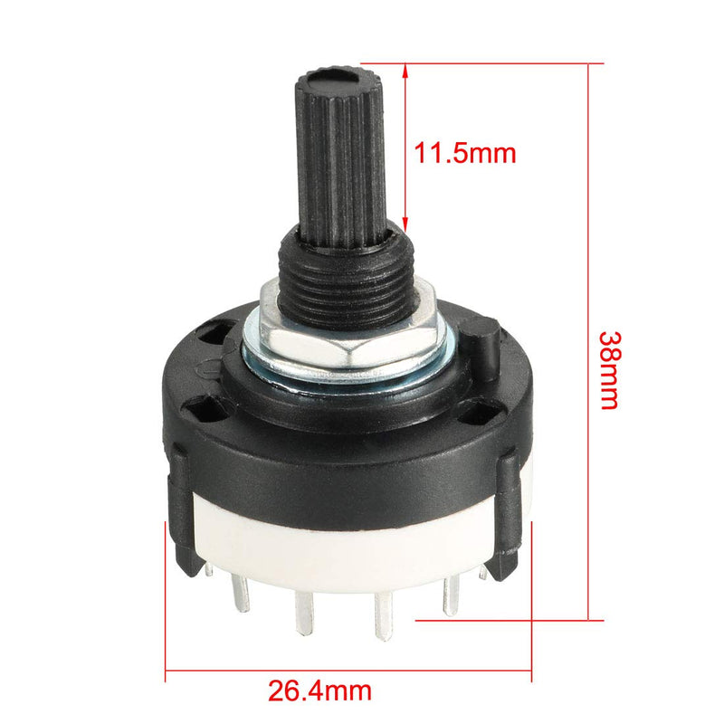 uxcell 2P6T 2 Pole 6 Throw Selectable Single Deck Band Channel Rotary Switch Selector 1 Pcs