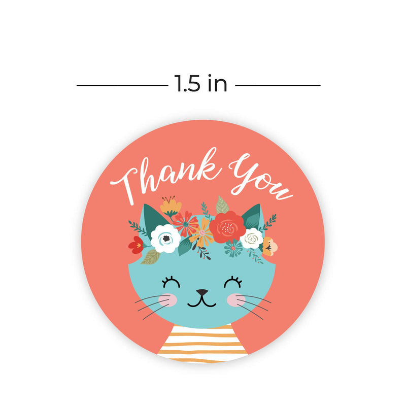 Boho Animals Thank You Stickers - 1.5 Inch Circle Labels / 500 per Pack/Baby Shower Thank You Stickers