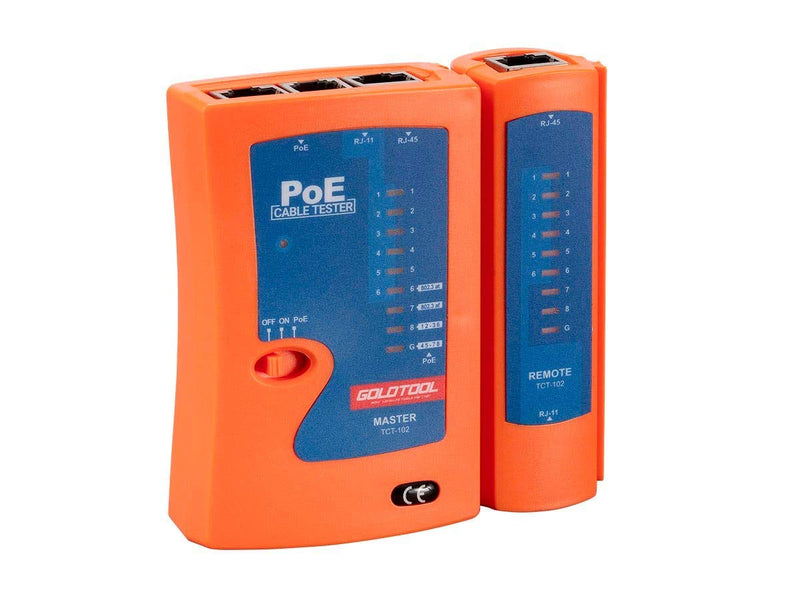 Monoprice Combo Function Cable Tester and PoE Finder, for Cable Continuity, Miswiring, Open Circuits, Short Circuits, Straight-Through Pinning, or Cross Pinning