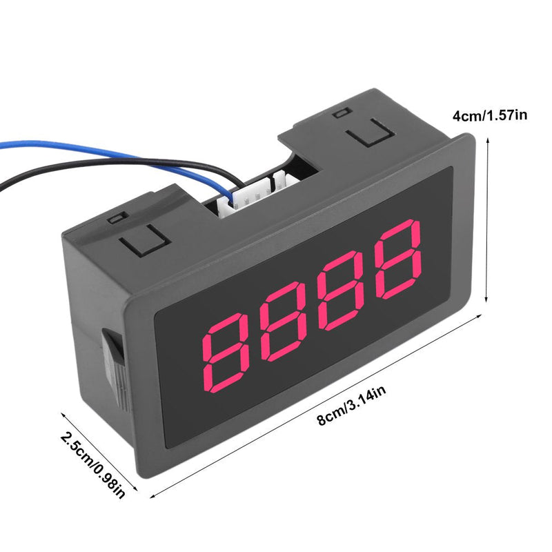 Auto Digital Counter Mini 4 Digit 0-999 Counter Up/Down Plus/Minus Panel Counter Meter with Cable(Red)