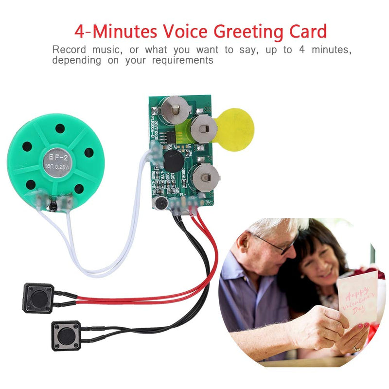 fosa 4 Minutes DIY Greeting Card Chip Music Sound Voice Recording Module Device Chip Recordable Sound Chip for Christmas Cards, Holiday Creative Gift Boxes, Jewelry Boxes, Crafts, Children's Toys