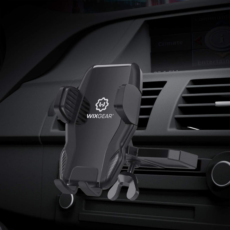 WixGear Universal Car Phone Mount CD Slot Car Mount Holder with New Gravity Self-Locking Design Mount, Compatible with All Smartphones (New Gravity Self-Locking Mount)