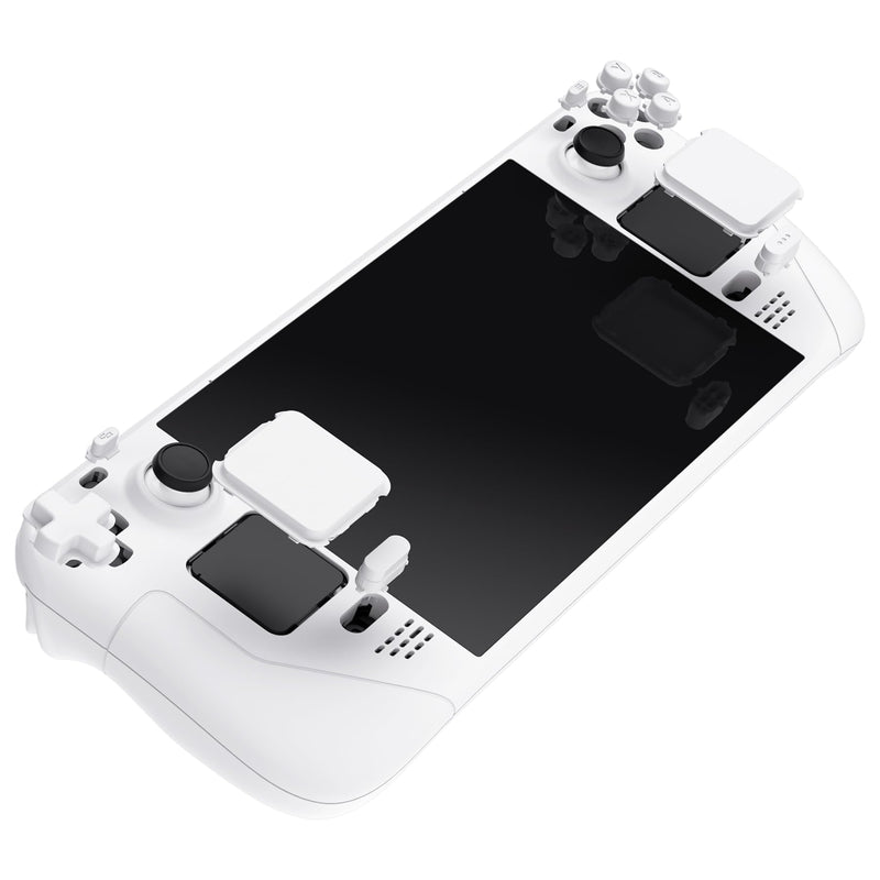 eXtremeRate White Custom Faceplate Back Plate Shell for Steam Deck, Handheld Console Replacement Housing Case, DIY Full Set Shell with Buttons for Steam Deck Console - Console NOT Included