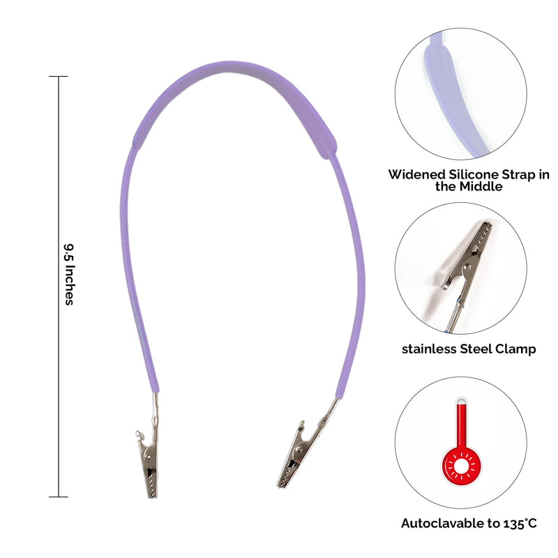 Dental Bibs Clips 10 Pcs, JMU Autoclavable Silicone Bib Clips Individually Wrapped for Napkin Towel Tattoo, Purple