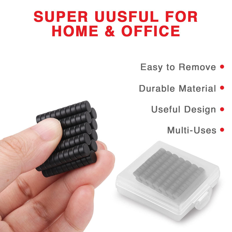 TRYMAG Round Magnets Small, Neodymium Disc Magnets, 45 Pcs Strong Rare Earth Magnets Tiny Black Round Refrigerator Magnets for Crafts, Whiteboard, Billboard, Hobbies, Office 6x3mm-45Pcs-Black