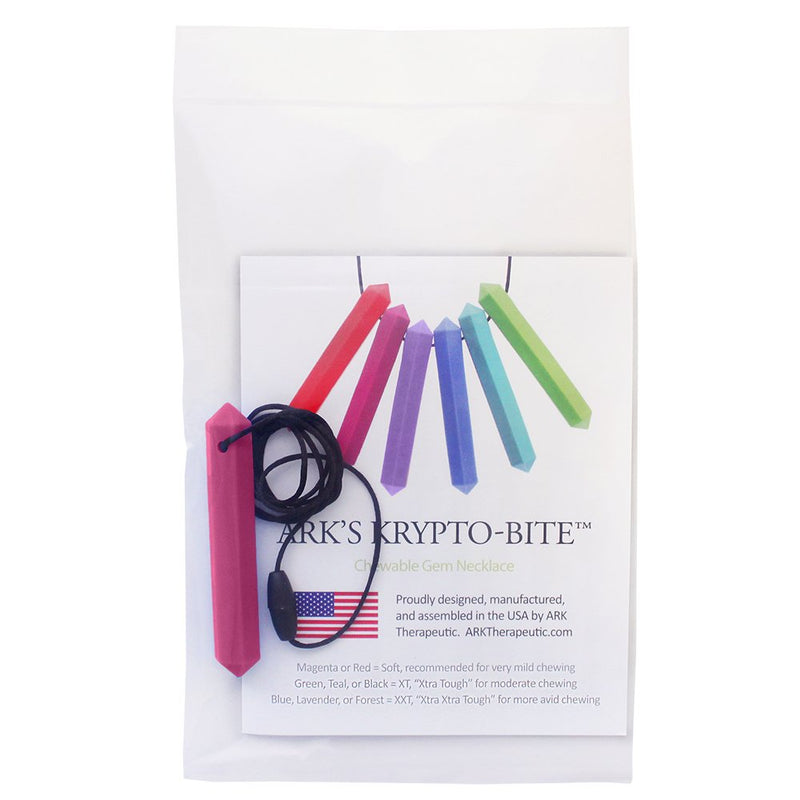 ARK's Krypto-Bite Chewable Gem Necklace Chew Jewelry (Soft, Magenta)