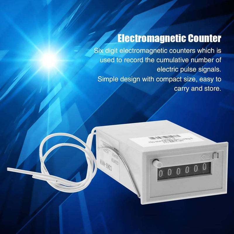 Electromagnetic Counter 6 Digit Pulse Counter CSK6-NKW AC220V / AC110V / DC24V / DC 12V(DC 12V)