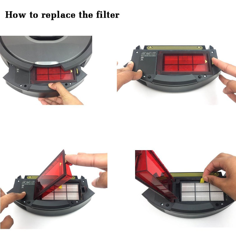 I clean 10pcs Replacement iRobot Roomba Hepa Filter, Parts Fit for Roomba 980 960 880 860 870 890 Robotic Vacuum 800&900 Series, with A Free Cleaning Brush