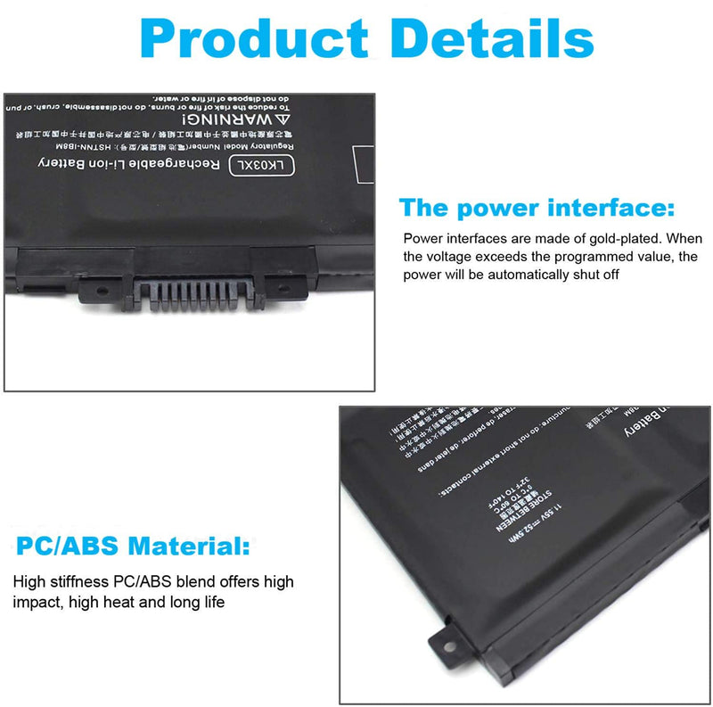 LK03XL Battery for HP Envy X360 15-bp100 15-bp000 15m-bq1xx 15m-bp011dx 15m-bp012dx 15m-bp111dx 15-bp107tx HSTNN-UB71 916368-541 916814-855 Envy 17 17 17-ae143ng 17m-aeoxx 17m-ae011dx 17m-ae111dx