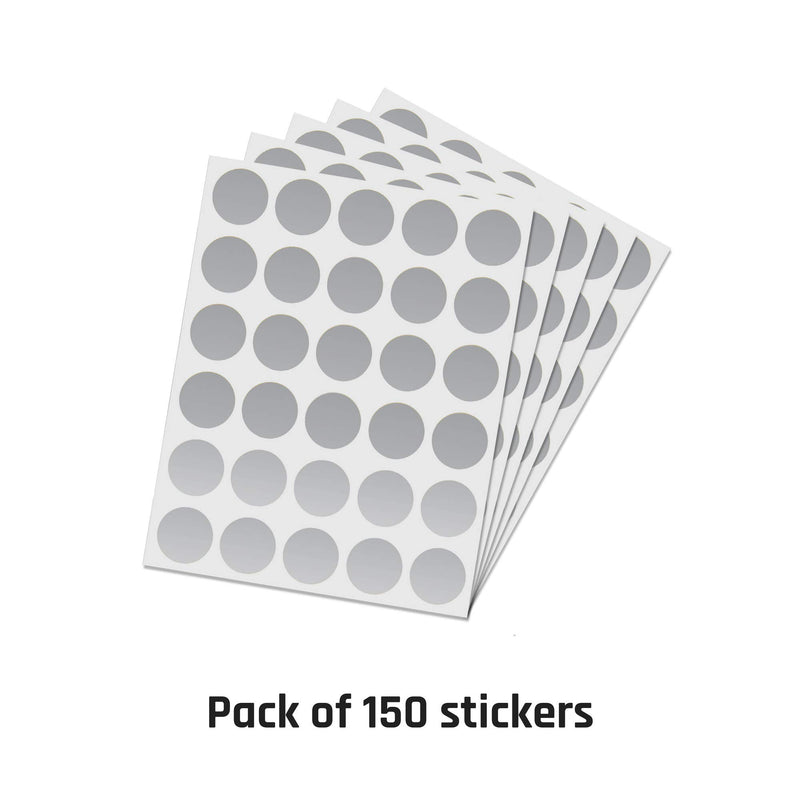 150 Pack, 1" Scratch Off Stickers Labels, Round Circle - Silver Pack of 150