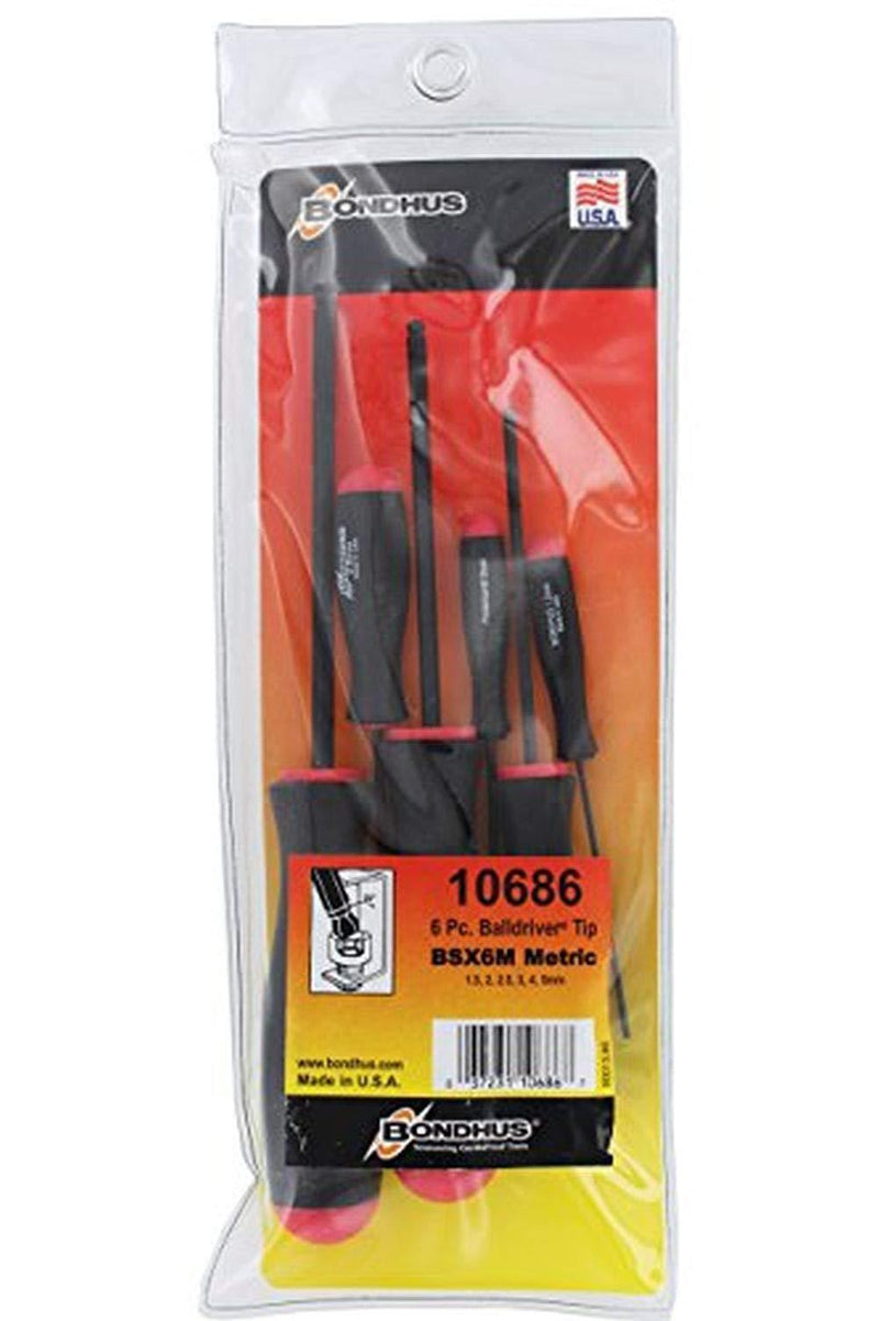 Bondhus 10686 1.5-5mm Balldriver Screwdrivers, 6 Piece Set One Size