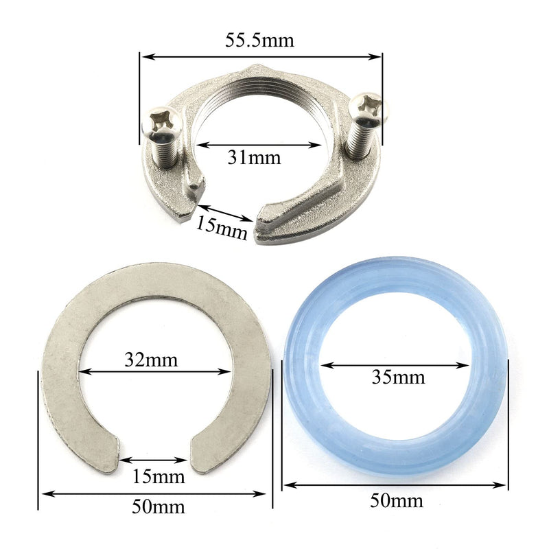PZRT Faucet Fixing Tool Set Stainless Steel Kitchen Faucet Antiloosing Mounting Nut Kit Kitchen Wash Basin Tool Set Fastening Circlip Washer Accessory