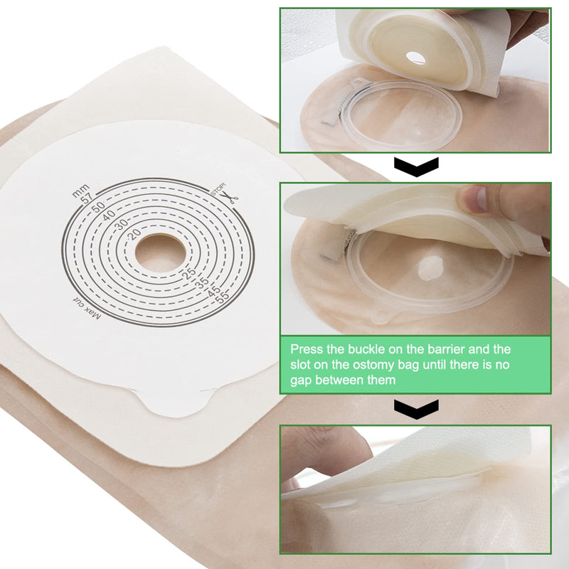 KONWEDA 20PCS Ostomy Bags,Colostomy Supplies,Two Piece Drainable Ostomy Pouch for Ileostomy Stoma Care, Cut-to-Fit (15pcs Bags+5pcs Barrier)