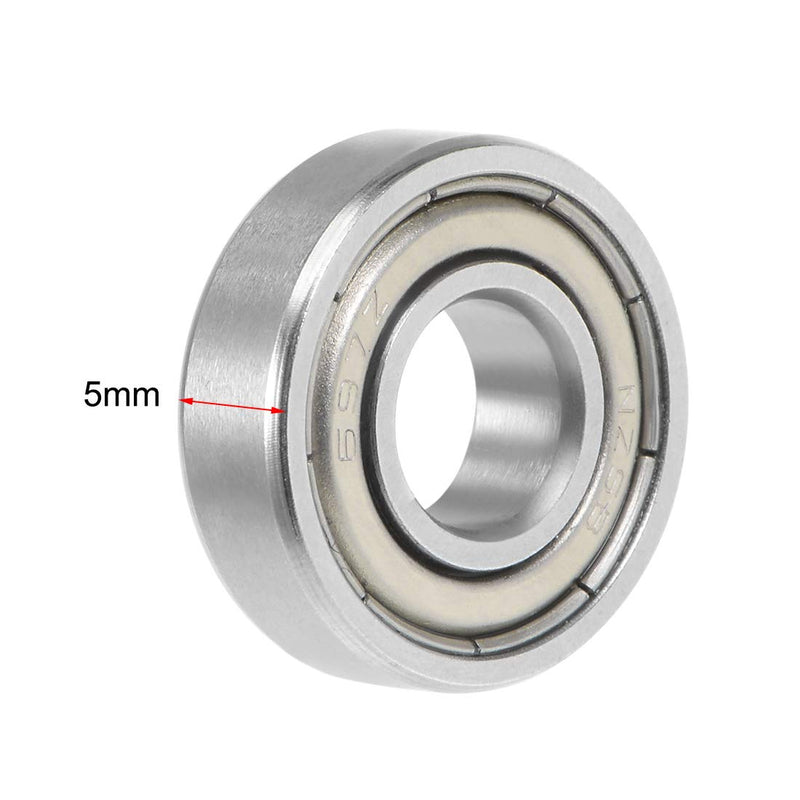 uxcell 697ZZ Deep Groove Ball Bearing 7x17x5mm Double Shielded Chrome Steel Bearings 4-Pack 7mmx17mmx5mm