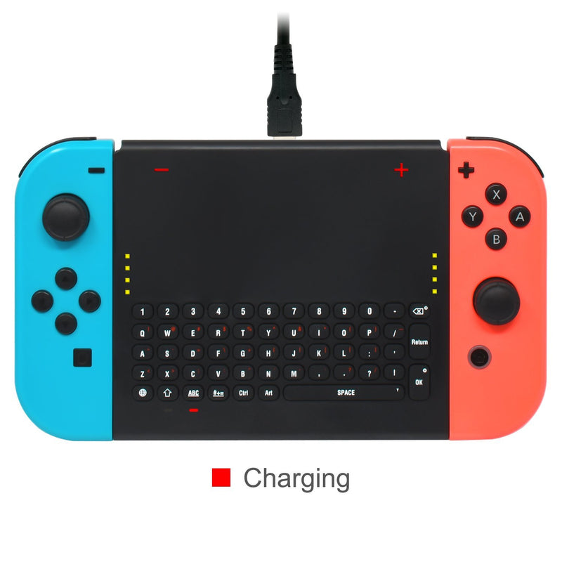 Wireless Keyboard Compatible for Nintendo Switch, Wireless Gamepad Chatpad Message Keyboard for Switch, 2.4G USB Rechargable Handheld Remote Control Keyboard for Switch with a 2.4G Receiver
