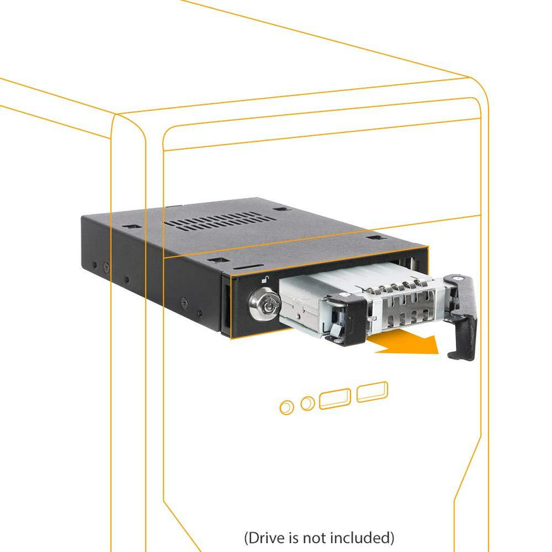 ICY DOCK Rugged Full Metal 2.5 SATA/SAS HDD & SSD Hot Swap Mobile Rack for 3.5 Drive Bay - ToughArmor MB991IK-B