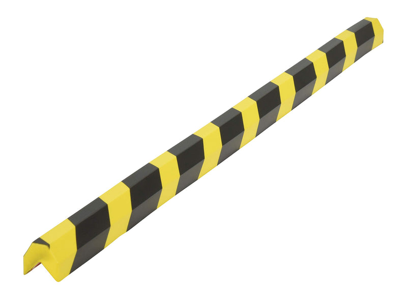 Vestil FEG-D Foam Edge Corner Guard with Adhesive Tape, 40" Length x 1-1/2" Width x 1-1/2" Height, Yellow/Black