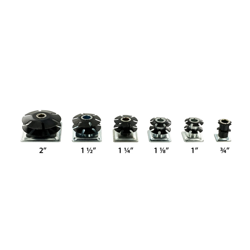 (Pack of 20) Outwater Square Double Star Metal Caster Insert with Thread DS71-245. Thread: 5/16-18, Outside Dimension of Tube: 3/4", Gauge of Tube: 16-18 Fits .75'' Tube