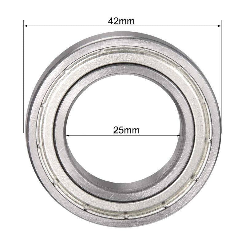 uxcell Deep Groove Ball Bearing 6905Z Double Shield, 25mm x 42mm x 9mm Chromium Steel Bearings 25mmx42mmx9mm