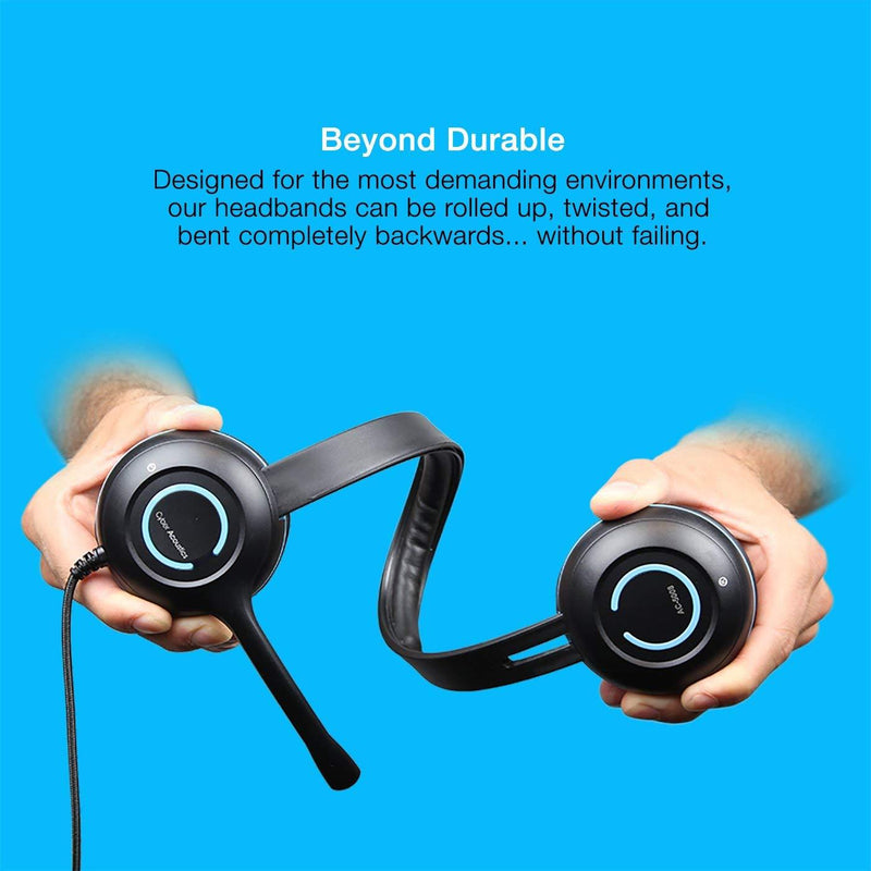 Cyber Acoustics Stereo USB Headset, in-line Controls for Volume & Mic Mute, Noise Cancelling Mic & Adjustable Mic Boom for PC & Mac, Perfect for Classroom, Home or Office (AC-5008A) 1 Unit