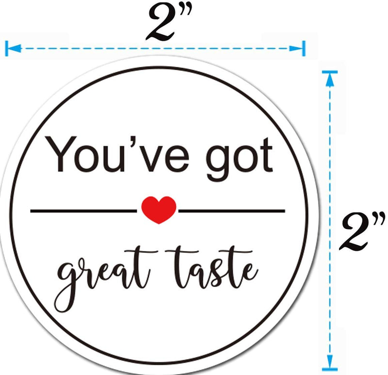 You've Got Great Taste Stickers 2 Inch Business Thank You Labels - You've Got Great Taste Labels Thank You Stickers 500 Shipping Stickers Packaging Envelop Sealing Labels Per Roll (White, 2 Inch) White