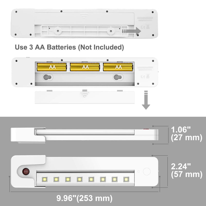 BIGLIGHT Under Counter Light Battery Operated, Dimmable Closet Light with Remote and Timer, Wireless Under Cabinet Lighting, Swivel Stick on Lights for Art Pantry Wardrobe Shelf, Warm White, 10 Inch