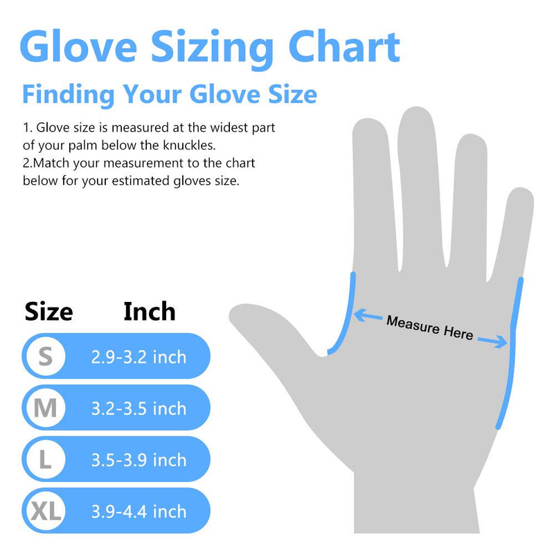 Disposable Gloves, 100Pcs Vinyl Gloves, Upgrade to Exam Blue Color, Powder Free, Latex Free, Kitchen and Food Safe - Ambidextrous (Large)