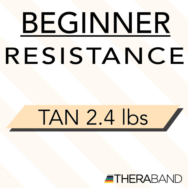 THERABAND Resistance Bands, 6 Yard Roll Professional Latex Elastic Band For Upper Body, Lower Body, & Core Exercise, Physical Therapy, Pilates, Home Workouts, & Rehab, Tan, Extra Thin Beginner Level 1