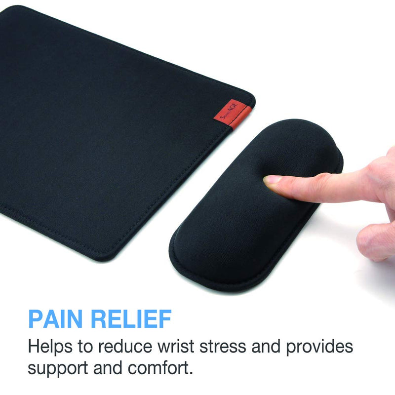 SenseAGE Enlarge Mouse Pad & Mouse Wrist Rest Set, Ergonomic Mouse Mat with Non-Slip Base and Keyboard Wrist Rest for Home & Office, Comfortable, Lightweight for Typing and Pain Relief, Black